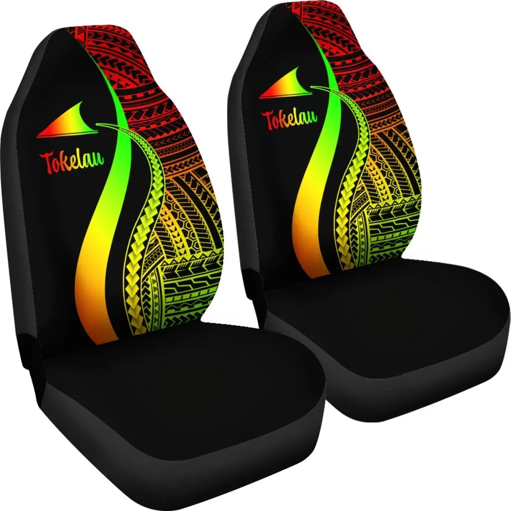 Tokelau Car Seat Covers - Reggae Polynesian Tentacle Tribal Pattern