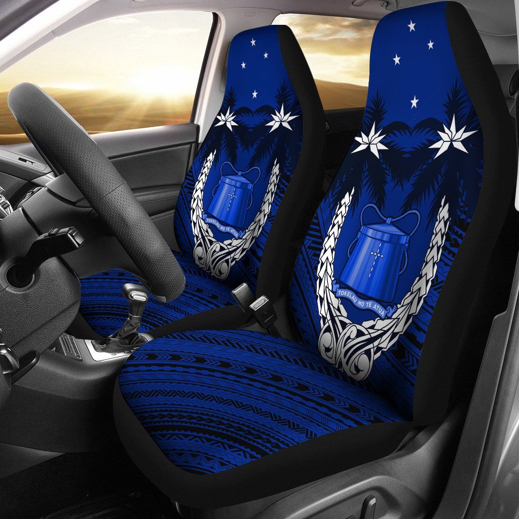 Tokelau Car Seat Covers - Tokelau Coat Of Arms Coconut Tree