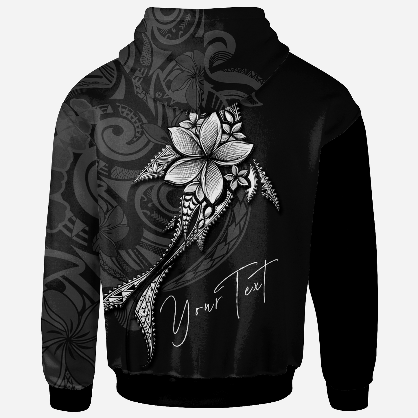 Tokelau Custom Personalised Hoodie - Fish With Plumeria Flowers Style