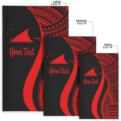 Tokelau Custom Personalised Area Rug - Red Polynesian Tentacle Tribal Pattern