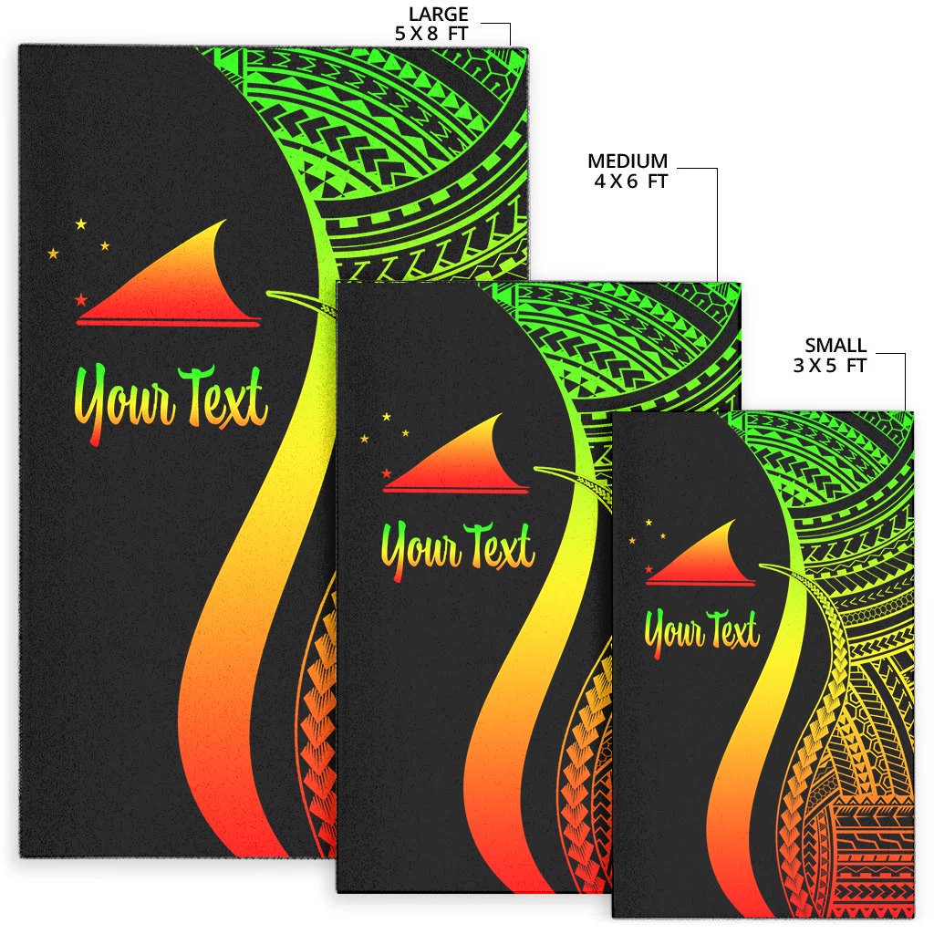 Tokelau Custom Personalised Area Rug - Reggae Polynesian Tentacle Tribal Pattern