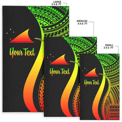 Tokelau Custom Personalised Area Rug - Reggae Polynesian Tentacle Tribal Pattern