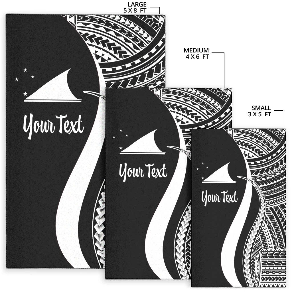 Tokelau Custom Personalised Area Rug - White Polynesian Tentacle Tribal Pattern