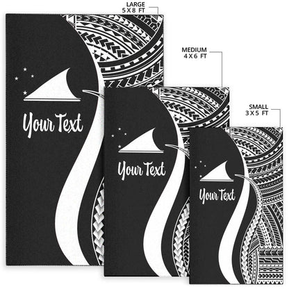 Tokelau Custom Personalised Area Rug - White Polynesian Tentacle Tribal Pattern