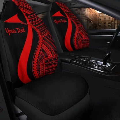 Tokelau Custom Personalised Car Seat Covers - Red Polynesian Tentacle Tribal Pattern