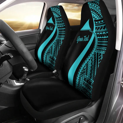 Tokelau Custom Personalised Car Seat Covers - Turquoise Polynesian Tentacle Tribal Pattern
