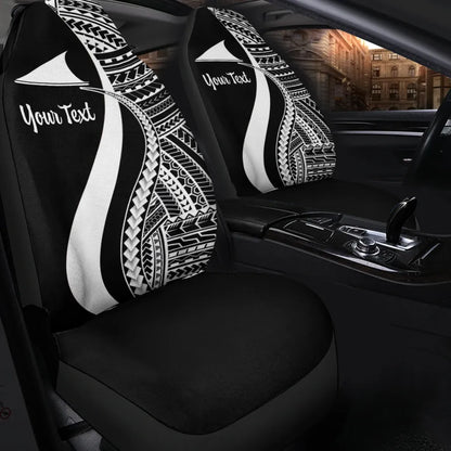 Tokelau Custom Personalised Car Seat Covers - White Polynesian Tentacle Tribal Pattern