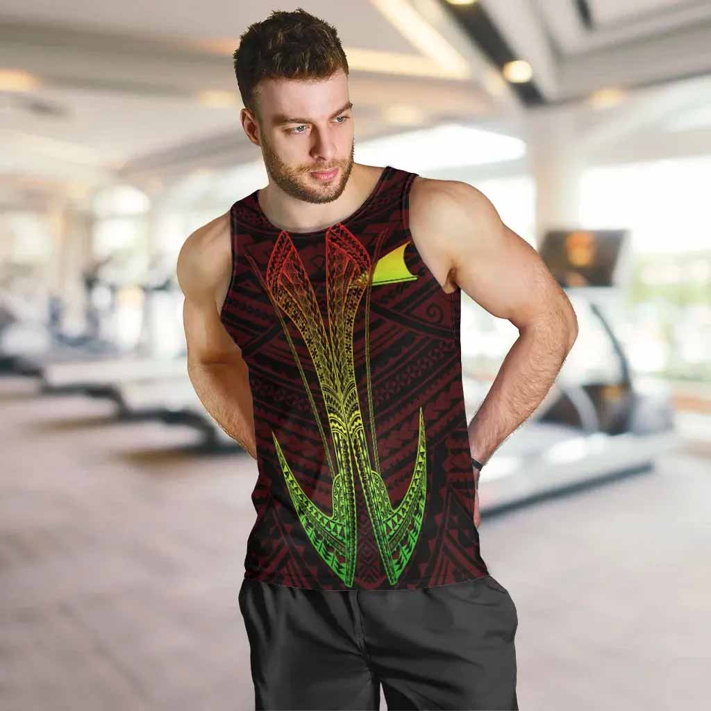 Tokelau Custom Personalised Men Tank Top - Fish Hook Ver2