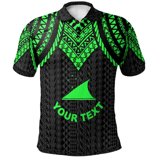Tokelau Custom Personalised Polo Shirt - Polynesian Armor Style Green
