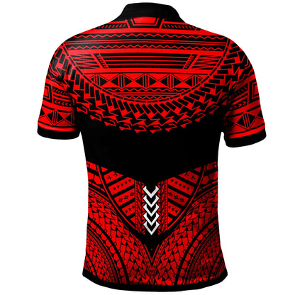 Tokelau Custom Personalised Polo Shirt - Tribal Pattern Cool Style Red Color