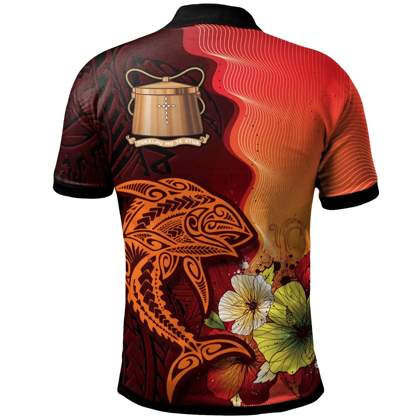 Tokelau Custom Personalised Polo Shirt - Tribal Tuna Fish