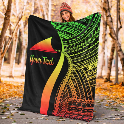 Tokelau Custom Personalised Premium Blanket - Reggae Polynesian Tentacle Tribal Pattern