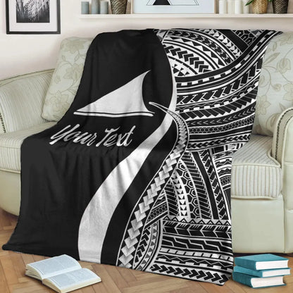 Tokelau Custom Personalised Premium Blanket - White Polynesian Tentacle Tribal Pattern