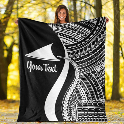 Tokelau Custom Personalised Premium Blanket - White Polynesian Tentacle Tribal Pattern
