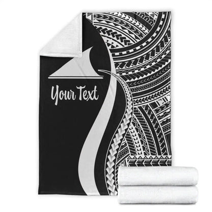 Tokelau Custom Personalised Premium Blanket - White Polynesian Tentacle Tribal Pattern