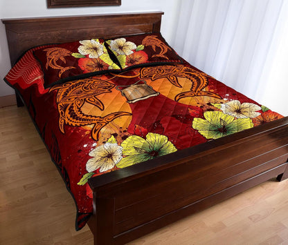 Tokelau Custom Personalised Quilt Bed Sets - Tribal Tuna Fish