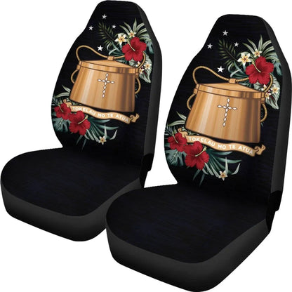Tokelau Car Seat Covers - Tokelau Coat of Arms Hibiscus