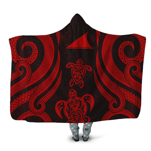 Tokelau Hooded Blanket - Red Tentacle Turtle