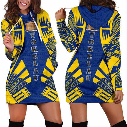 Tokelau Hoodie Dress - Polynesian Tattoo Flag