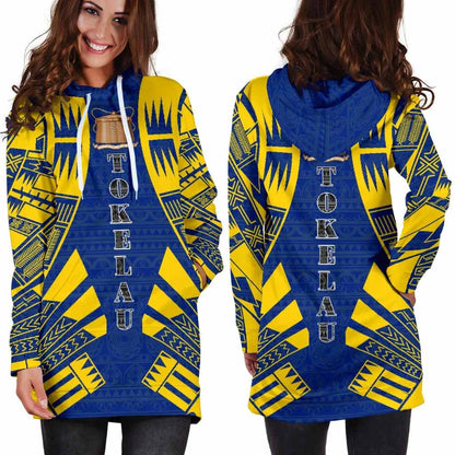 Tokelau Hoodie Dress - Polynesian Tattoo Flag