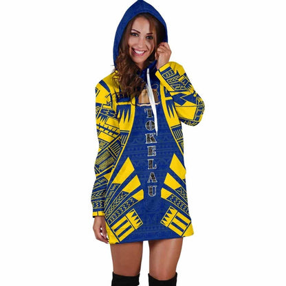 Tokelau Hoodie Dress - Polynesian Tattoo Flag