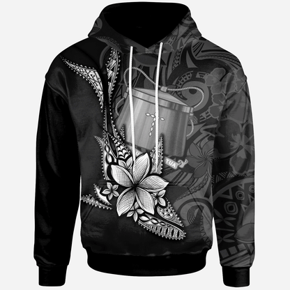 Tokelau Hoodie - Fish With Plumeria Flowers Style