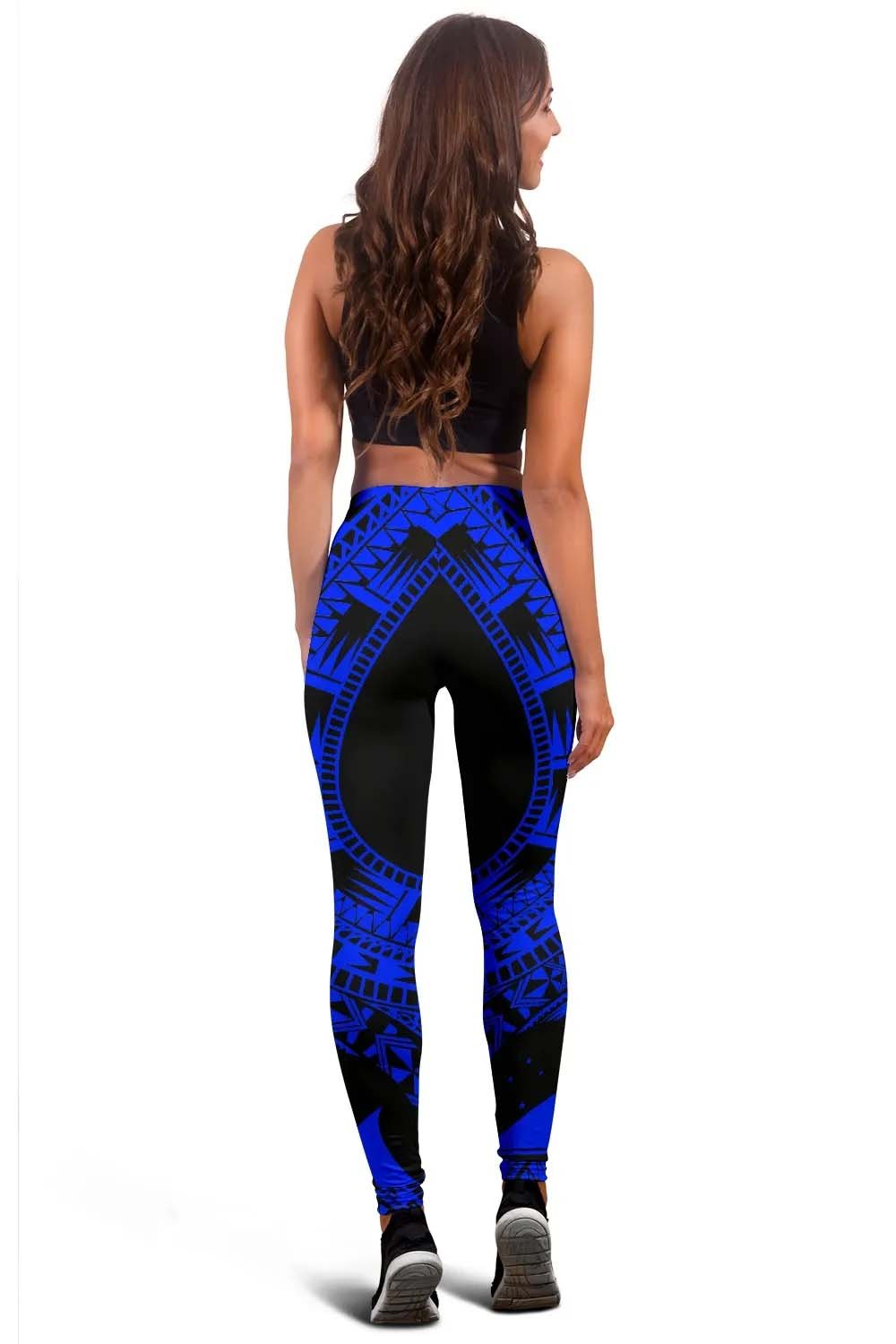 Tokelau Legging Polynesian Pattern Blue