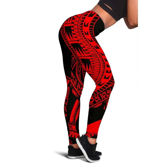 Tokelau Legging Polynesian Pattern Red
