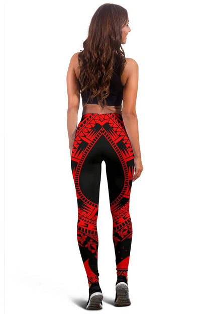 Tokelau Legging Polynesian Pattern Red