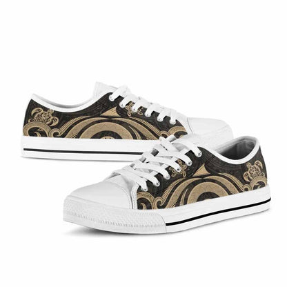 Tokelau Low Top Canvas Shoes - Gold Tentacle Turtle