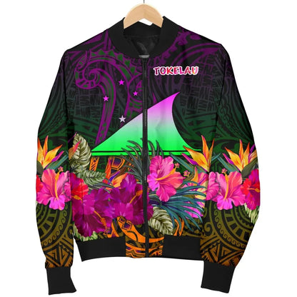 Tokelau Bomber Jacket - Summer Hibiscus