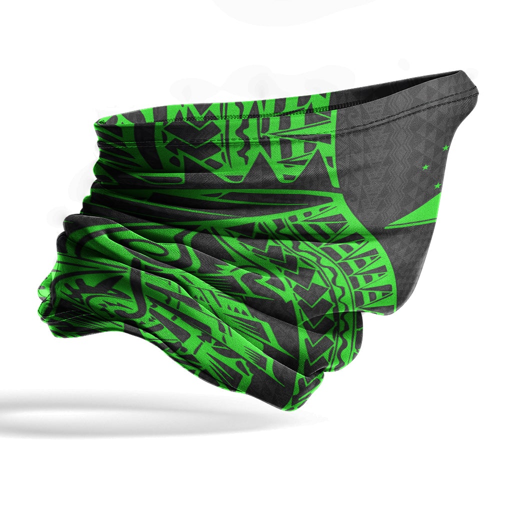 Tokelau Neck Gaiter - Polynesian Pattern Green