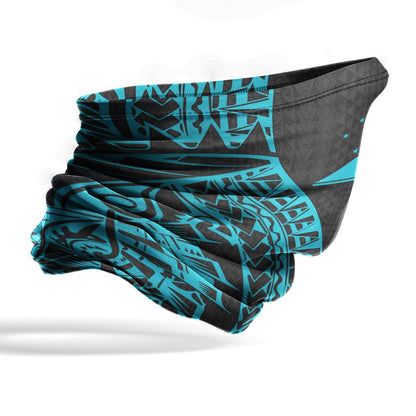 Tokelau Neck Gaiter - Polynesian Pattern Turquoise