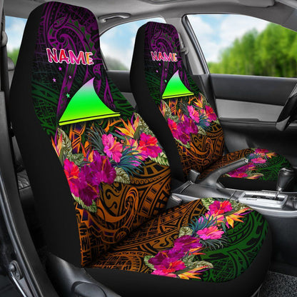 Tokelau Personalised Car Seat Covers - Summer Hibiscus