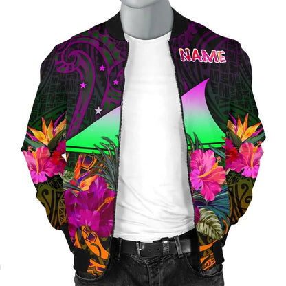 Tokelau Personalised Bomber Jacket - Summer Hibiscus