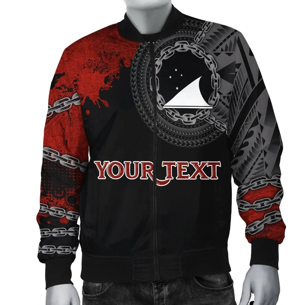 Tokelau Polynesian Personalised Bomber Jacket - Polynesian Chain Style