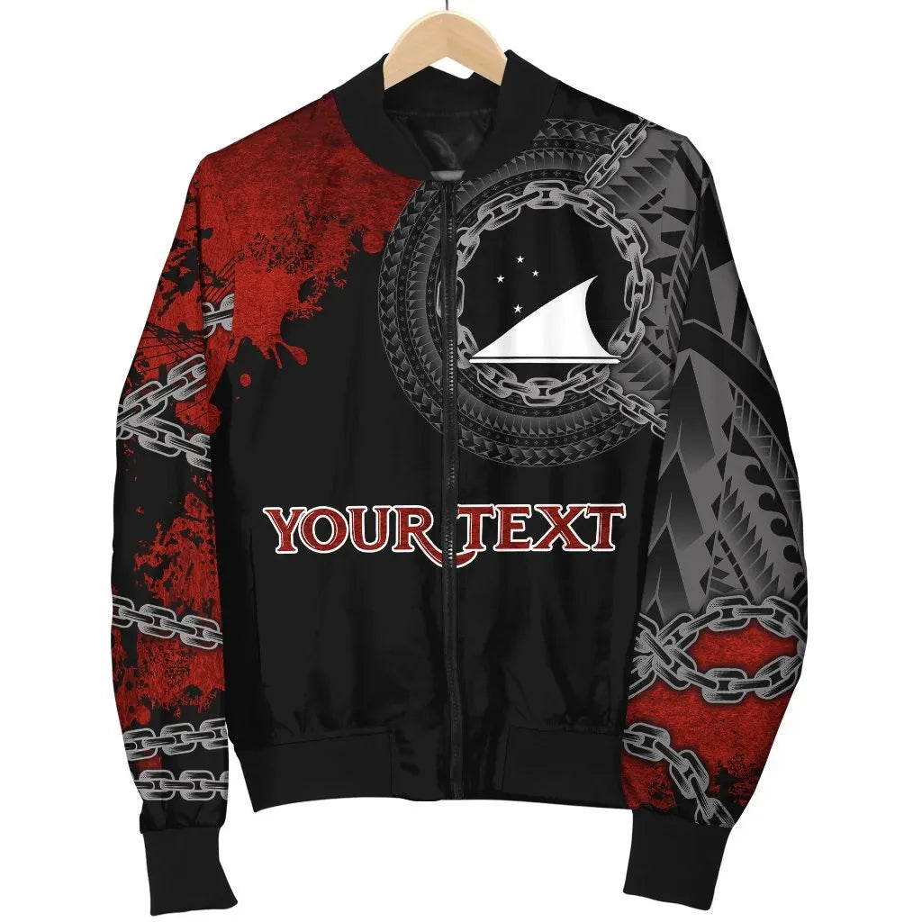 Tokelau Polynesian Personalised Bomber Jacket - Polynesian Chain Style