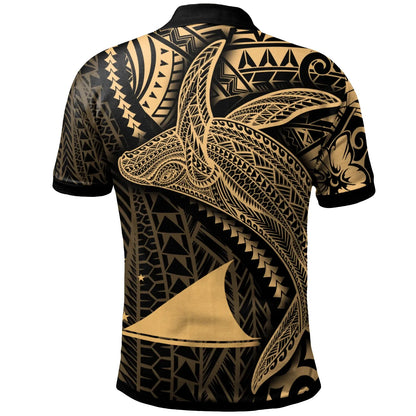 Tokelau Polo Shirt - Humpback Whale & Coat of Arms Gold