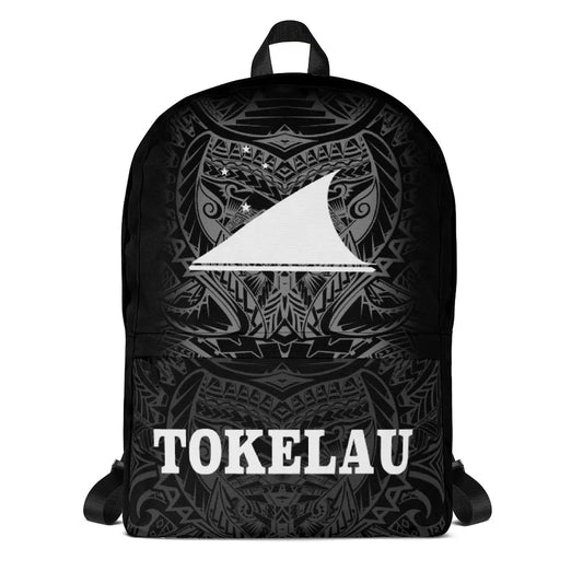Tokelau Polynesian Backpack - White Tribal Pattern
