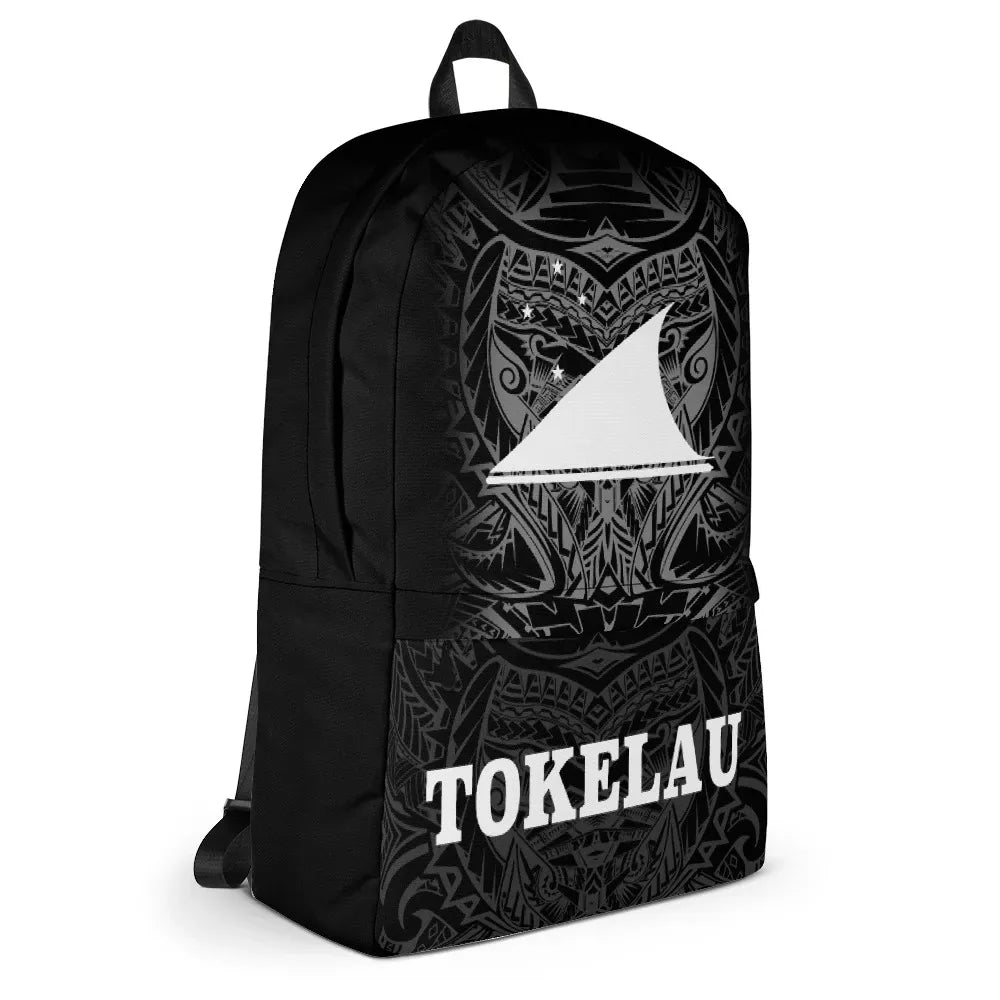 Tokelau Polynesian Backpack - White Tribal Pattern