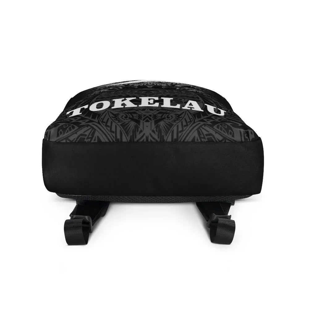 Tokelau Polynesian Backpack - White Tribal Pattern
