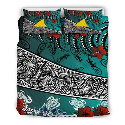 Tokelau Polynesian Bedding Set - Lizard And Turtle Green