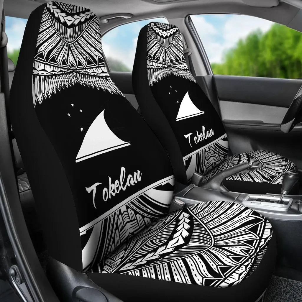 Tokelau Polynesian Car Seat Covers - Pride White Version