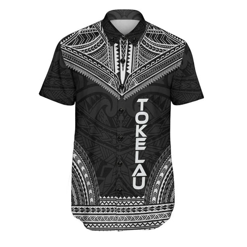 Tokelau Polynesian Chief Short Sleeve Shirt - Black Version