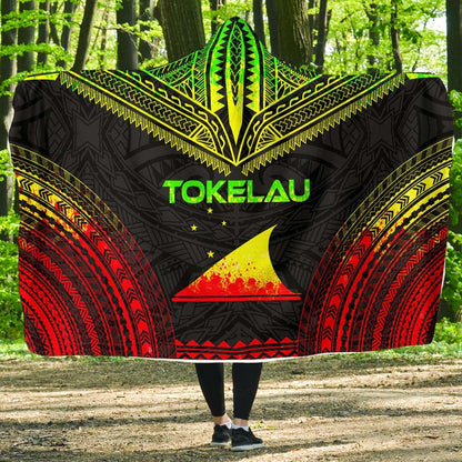 Tokelau Polynesian Chief Hooded Blanket - Reggae Version