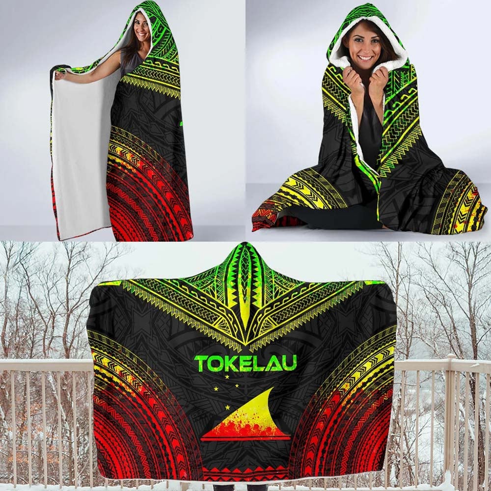 Tokelau Polynesian Chief Hooded Blanket - Reggae Version