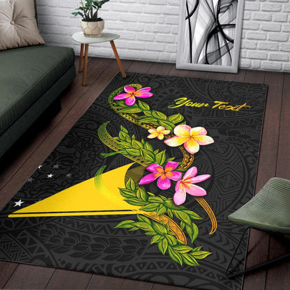 Tokelau Polynesian Custom Personalised Area Rug - Plumeria Tribal
