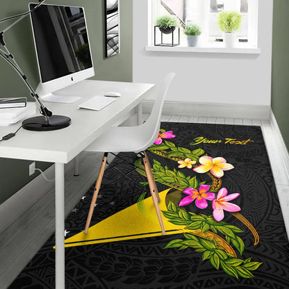 Tokelau Polynesian Custom Personalised Area Rug - Plumeria Tribal