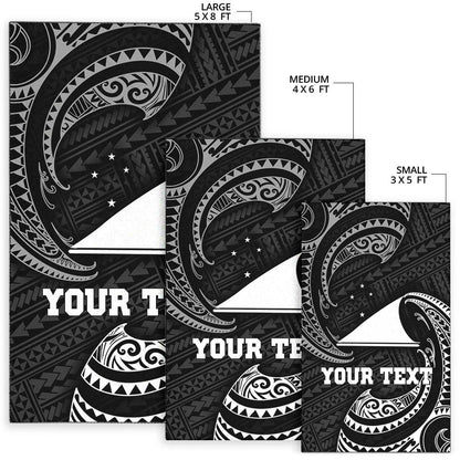 Tokelau Polynesian Custom Personalised Area Rug - White Tribal Wave