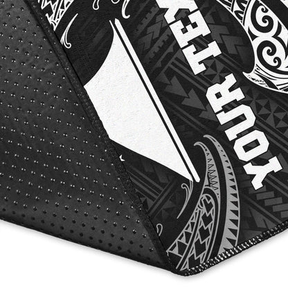 Tokelau Polynesian Custom Personalised Area Rug - White Tribal Wave